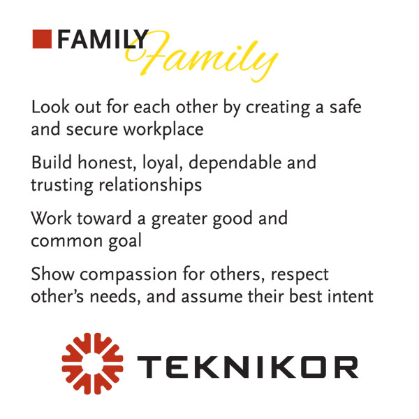 Teknikor industrial services - Values - Family